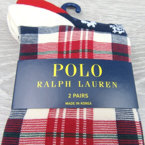 Polo Ralph Lauren Plaid & Bandana Slack Socks Men's Size 6-12.5 (2 PAIRS) NEW - Picture 3 of 13